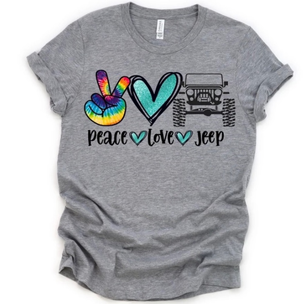 NWT Love Peace Jeep Tshirt